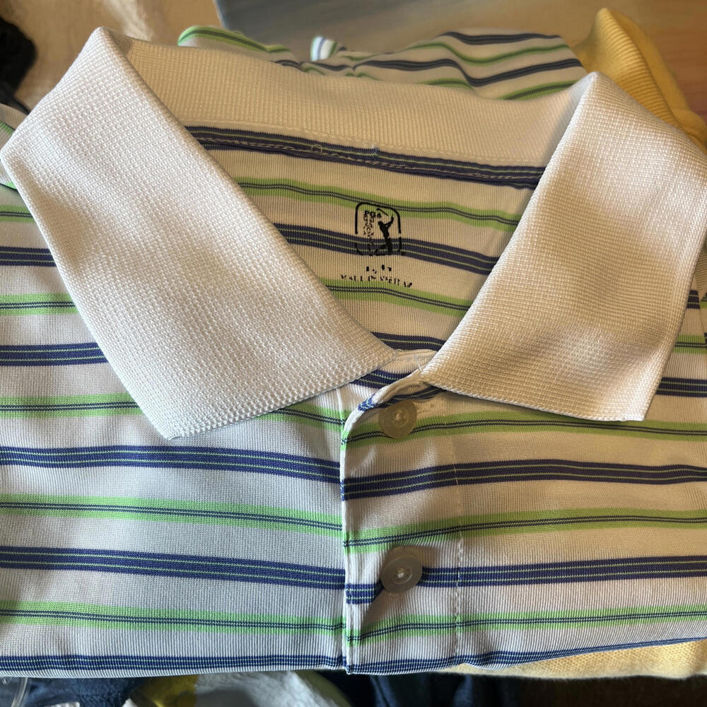 PGA Tour Pro Series Size Large Lg Golf Polo Shirt 100%‎ Polyester